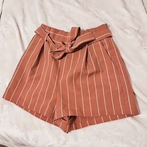 Pink Striped Forever 21 High Waisted Shorts